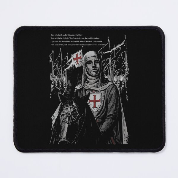 Item preview, Medieval Knight On Horseback With Red Cross Shield Deus Vult Art designed and sold by Chaya Reid.