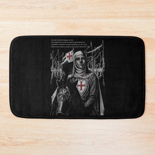 Item preview, Medieval Knight On Horseback With Red Cross Shield Deus Vult Art designed and sold by Chaya Reid.