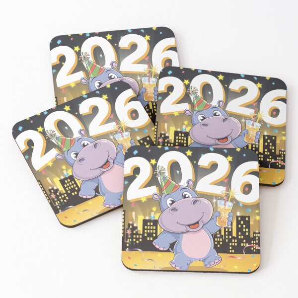 Item preview, Hippo Party Time: Welcome 2026 designed and sold by NeatThingLover.