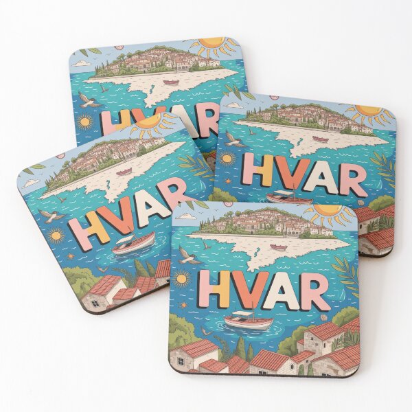 Item preview, Hvar Croatia Colorful Summer Collage – Vibrant Adriatic Travel Art designed and sold by Timeless Design.