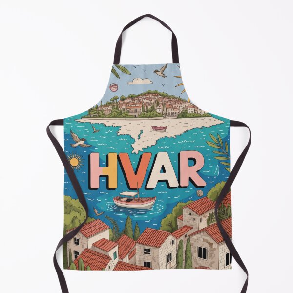 Item preview, Hvar Croatia Colorful Summer Collage – Vibrant Adriatic Travel Art designed and sold by Timeless Design.