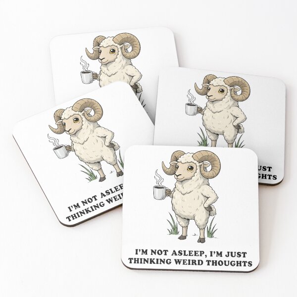 Item preview, I’m Not Asleep Just Thinking Weird Thoughts Ram Illustration designed and sold by Senkov.