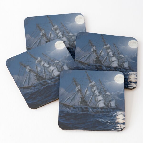 Item preview, Wavertree sailing under a full moon designed and sold by Mackenzie Moulton International Artist .