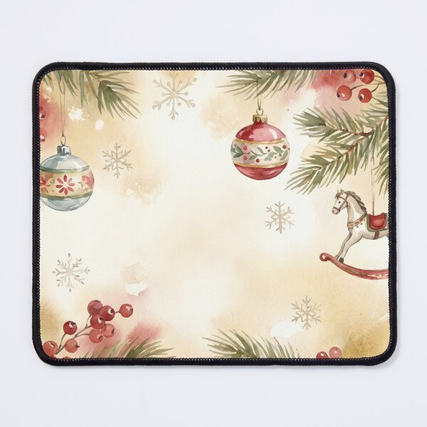 Item preview, Watercolor Christmas Holiday Background with Vintage Ornaments designed and sold by AFernandesDSG.