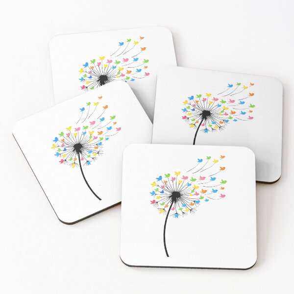 Item preview, Flying colorful birds dandelion flow designed and sold by HandicraftArt.