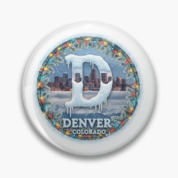 Item preview, Denver Winter Christmas Badge Alpine Snowpeak Design designed and sold by Imaginarium of Chaos falcon88 .