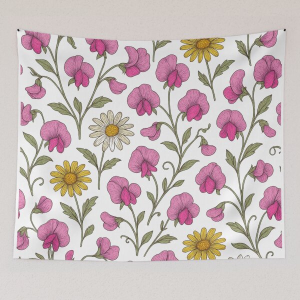 Item preview, April | Sweet Pea and Daisy flowers designed and sold by vagar.