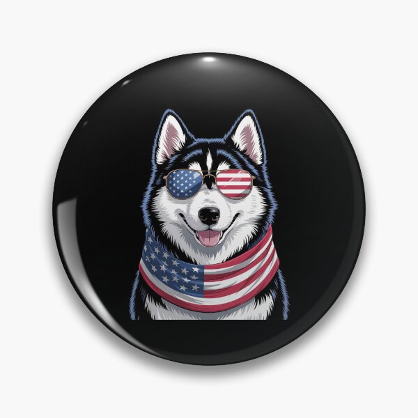 Item preview, Siberian Husky USA Flag Sunglasses 4th of July Patriotic Dog Women Kids Men  designed and sold by MythWoot.