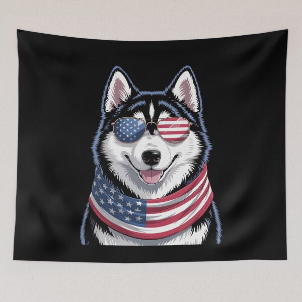 Item preview, Siberian Husky USA Flag Sunglasses 4th of July Patriotic Dog Women Kids Men  designed and sold by MythWoot.