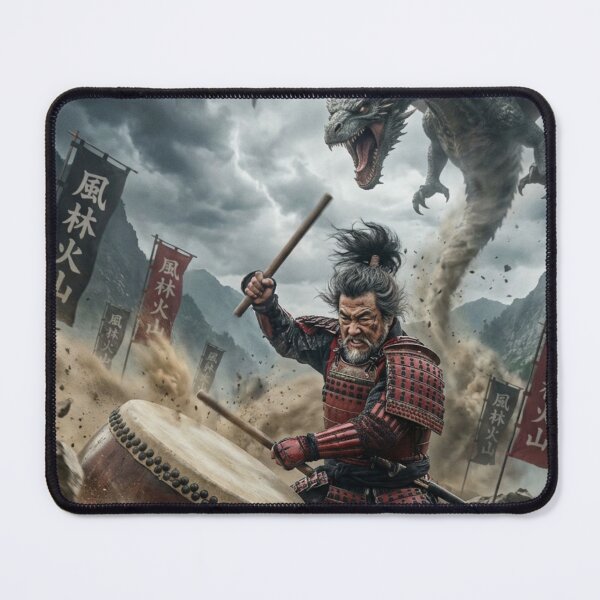 Item preview, Takeda Shingen – Dragon War Drum | Fūrinkazan Samurai Fantasy Art | Mori no Akari Series designed and sold by Mori-no-Akari.