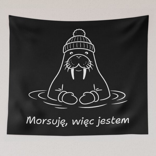 Item preview, Morsuję Więc Jestem | Funny Polish Walrus | Morsowanie |  Funny Ice Bath designed and sold by Anniko Art Studio.