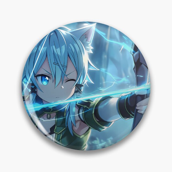 Item preview, Sinon Sword Art Online Anime Girl Waifu Archer Forest Blue Magic Cat Ears designed and sold by Tokyonomad.