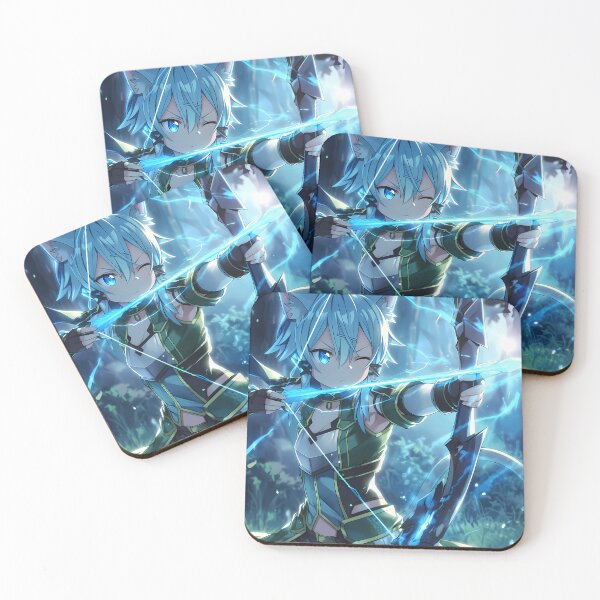 Item preview, Sinon Sword Art Online Anime Girl Waifu Archer Forest Blue Magic Cat Ears designed and sold by Tokyonomad.