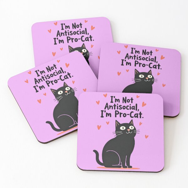 Item preview, I’m Not Antisocial I’m Pro-Cat – Funny Cat Lover Design designed and sold by TroyTheTerrific.