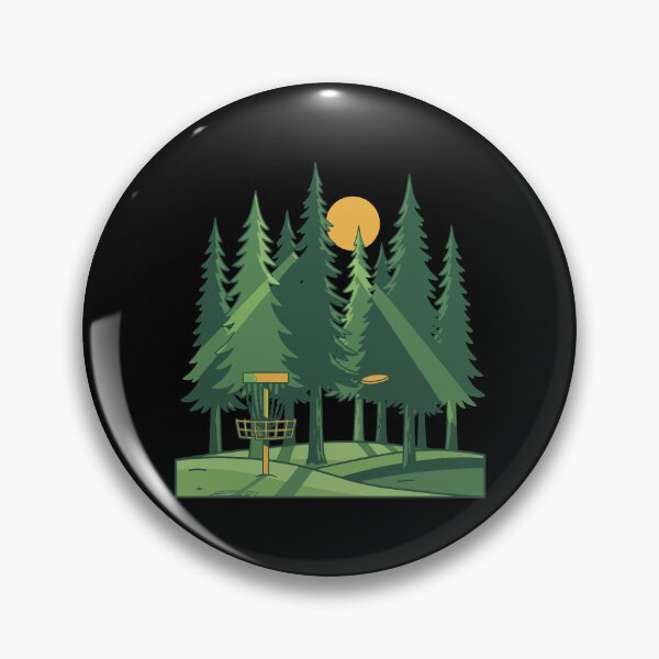 Item preview, Disc Golf Forest Sunset Flying Disc Basket Scene designed and sold by LuminOrb.