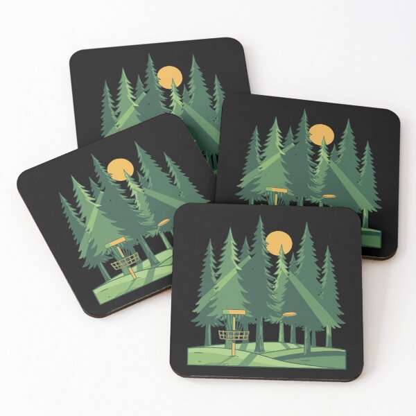 Item preview, Disc Golf Forest Sunset Flying Disc Basket Scene designed and sold by LuminOrb.