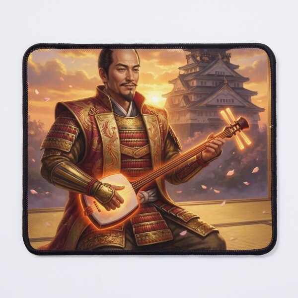 Item preview, Toyotomi Hideyoshi – Golden Sunset Shamisen | Samurai Harmony Art | Mori no Akari Series designed and sold by Mori-no-Akari.
