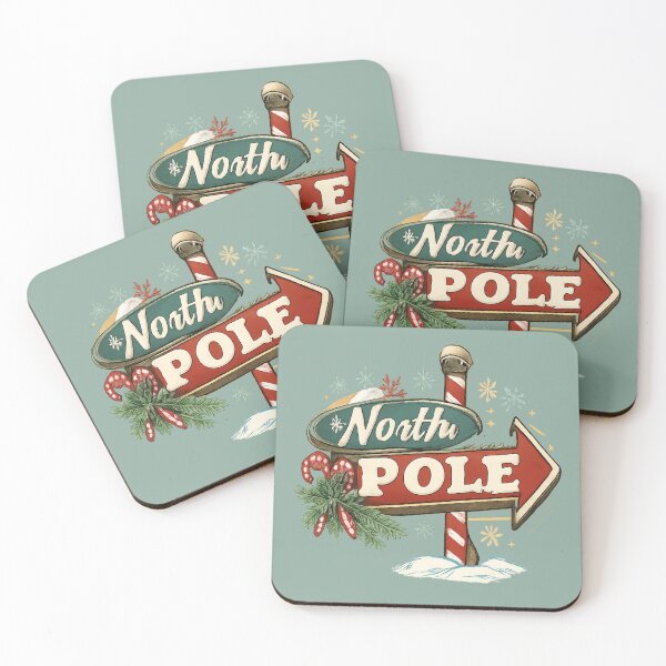 Item preview, North Pole Retro Sign | Vintage Christmas Holiday Design designed and sold by Globalcitytees.