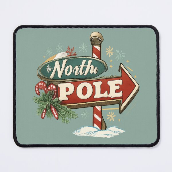 Item preview, North Pole Retro Sign | Vintage Christmas Holiday Design designed and sold by Globalcitytees.