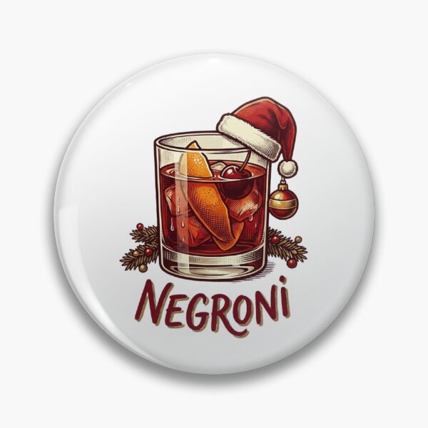 Item preview, Christmas Negroni Cocktail Santa Hat Holiday Art designed and sold by OneLineBar.