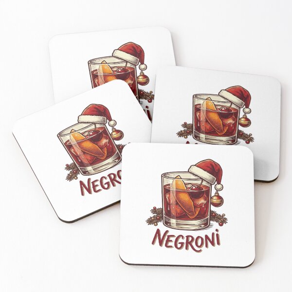 Item preview, Christmas Negroni Cocktail Santa Hat Holiday Art designed and sold by OneLineBar.