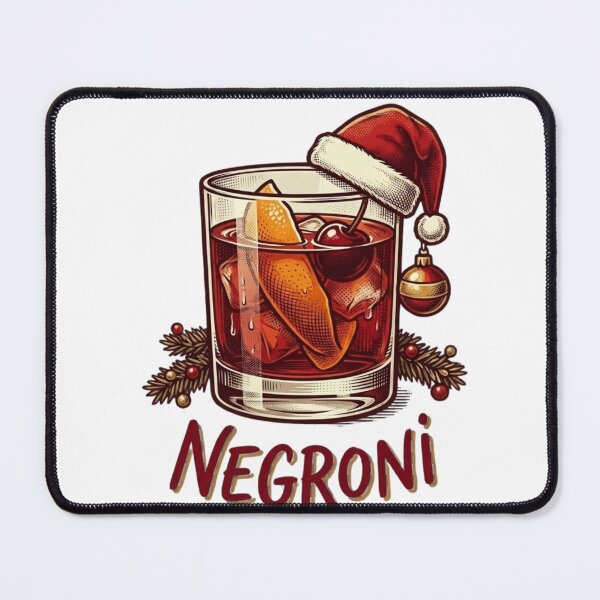 Item preview, Christmas Negroni Cocktail Santa Hat Holiday Art designed and sold by OneLineBar.