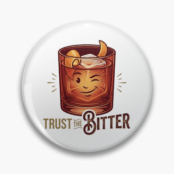 Item preview, Trust The Bitter Cute Negroni Cocktail Cartoon designed and sold by OneLineBar.