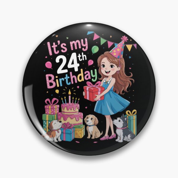 Item preview, Cute Girl With Dogs It’s My 24th Birthday Mommy 24 Years Old  designed and sold by RsFilsingerArt.