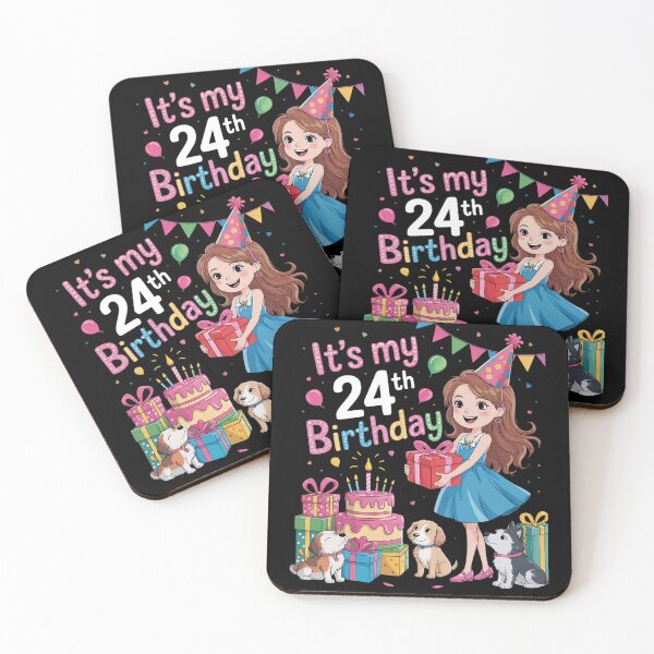 Item preview, Cute Girl With Dogs It’s My 24th Birthday Mommy 24 Years Old  designed and sold by RsFilsingerArt.