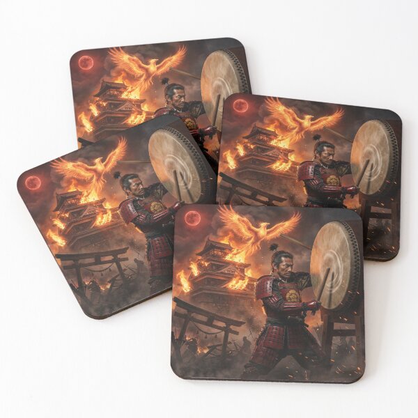 Item preview, Oda Nobunaga – Phoenix War Drum | Burning Castle Samurai Legend | Mori no Akari Series designed and sold by Mori-no-Akari.