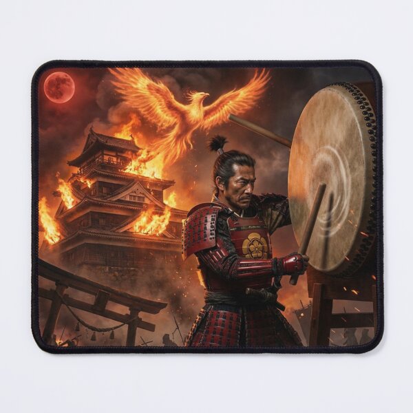Item preview, Oda Nobunaga – Phoenix War Drum | Burning Castle Samurai Legend | Mori no Akari Series designed and sold by Mori-no-Akari.