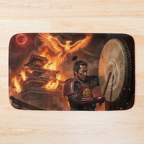 Item preview, Oda Nobunaga – Phoenix War Drum | Burning Castle Samurai Legend | Mori no Akari Series designed and sold by Mori-no-Akari.