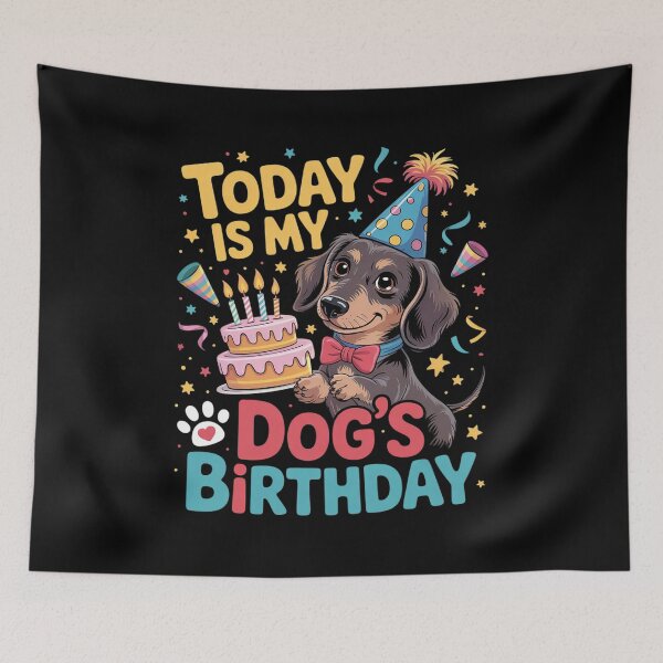 Item preview, Dachshund Candles Cake Mom Daddy Today Is My Dog's Birthday  designed and sold by RsFilsingerArt.