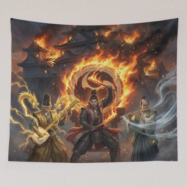Item preview, Oda Nobunaga, Tokugawa Ieyasu & Toyotomi Hideyoshi – Three Warlords of Flame, Thunder and Wind | Samurai Legend Trio | Mori no Akari Series designed and sold by Mori-no-Akari.