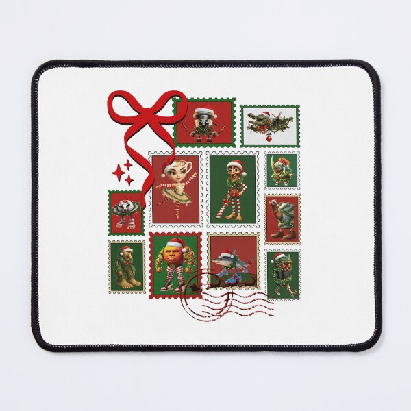 Item preview, Surreal Christmas Stamps: Cursed Holiday Mashup Edition designed and sold by Krasnovaovaova.