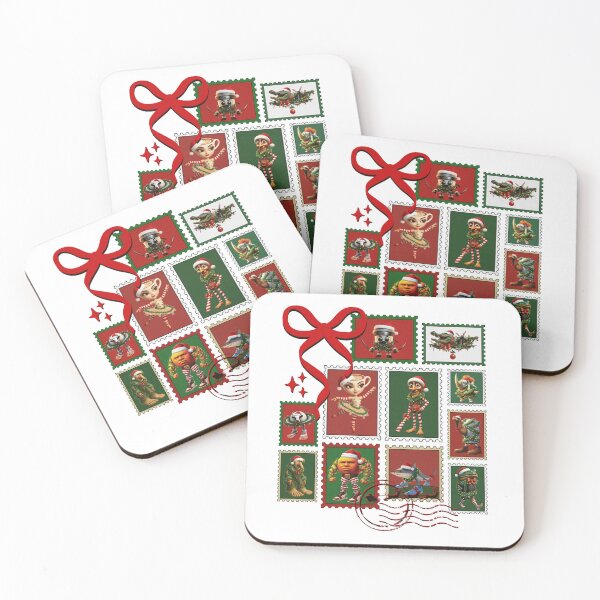 Item preview, Surreal Christmas Stamps: Cursed Holiday Mashup Edition designed and sold by Krasnovaovaova.