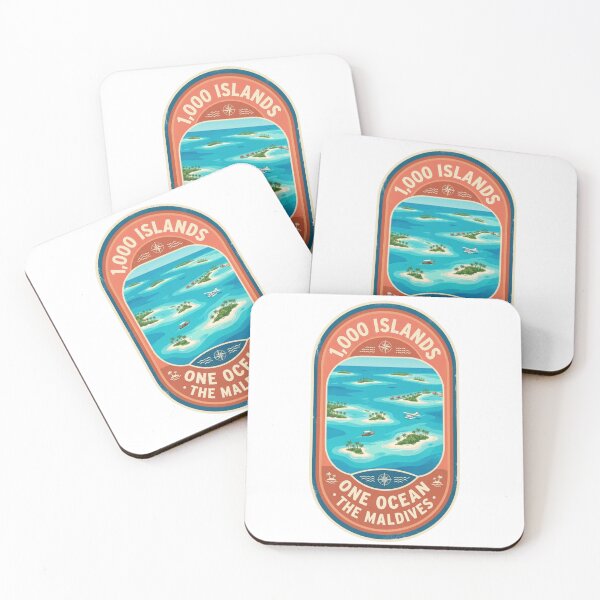 Item preview, 1,000 ISLANDS, ONE OCEAN Maldives badge design - a beautiful yet thought-provoking design that celebrates the Maldives while raising environmental awareness! designed and sold by buycostarica.