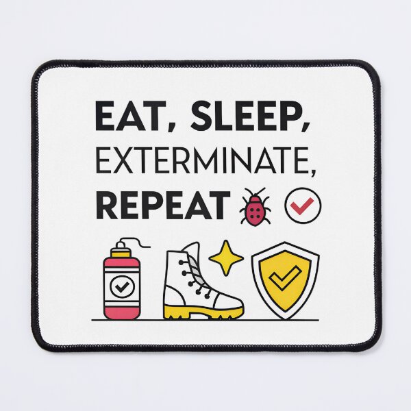 Item preview, Eat Sleep Exterminate Repeat – Pest Control Worker Humor Design designed and sold by VividOrganica.