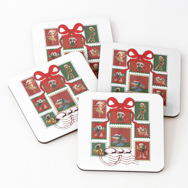 Item preview, Surreal Christmas Stamps: Cursed Holiday Mashup Edition designed and sold by Krasnovaovaova.