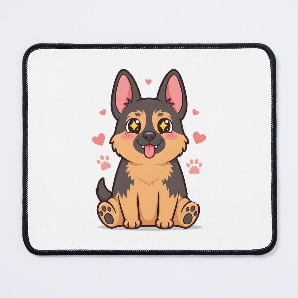Item preview, Funny Kawaii German Shepherd Cartoon Dog Illustration designed and sold by Uglyandcute.