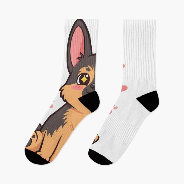 Item preview, Funny Kawaii German Shepherd Cartoon Dog Illustration designed and sold by Uglyandcute.