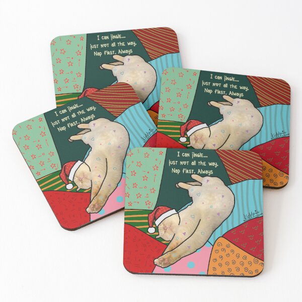 Item preview, Sleepy Cat Jingle Nap Christmas Illustration designed and sold by Olga Schembri.