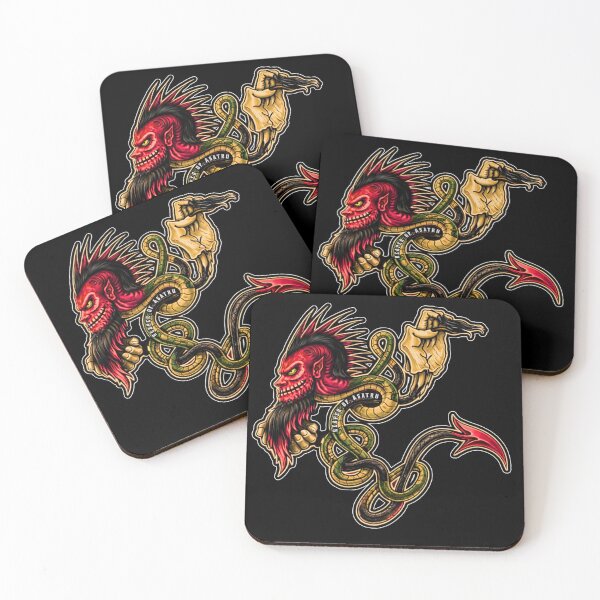 Item preview, SVT Reaper Snake Tattoo Flash – Dark Demon Skull Tattoo Design series  designed and sold by SEVERTREND APPAREL .