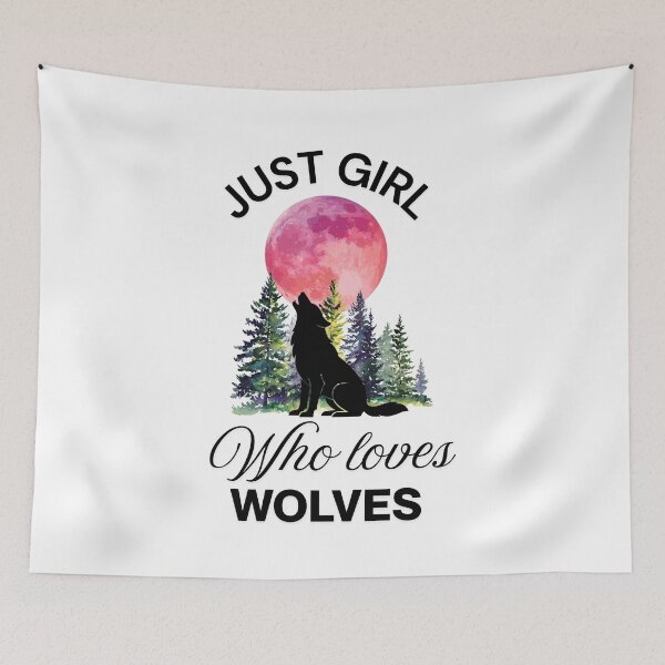 Item preview, Just girl who loves wolves  designed and sold by Fateh-Kro ⭐⭐⭐⭐⭐.