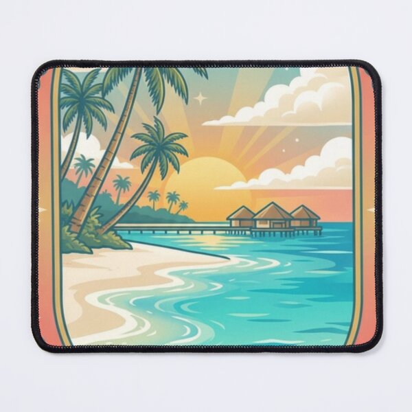 Item preview, HEAVEN ON EARTH, ONE OCEAN Maldives badge design - a beautiful yet thought-provoking design that celebrates the Maldives while raising environmental awareness! designed and sold by buycostarica.