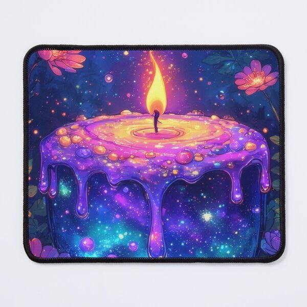 Item preview, A glowing candle in an enchanted flower garden designed and sold by Mianku | Für das Leben.