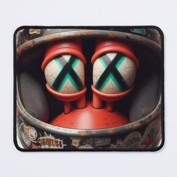 Item preview, “Sticker Scream: Green X-Eyes, Red Static & the Helmeted Pulse of Illustrated Rebellion” designed and sold by Print Fiction.