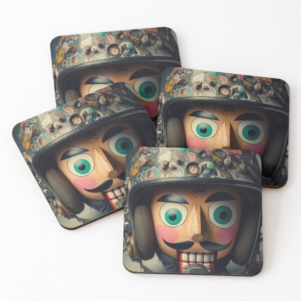 Item preview, “Nutcracker Drift: Sticker Armor, Blurred Face & the Helmeted March of Illustrated Mayhem” designed and sold by Print Fiction.