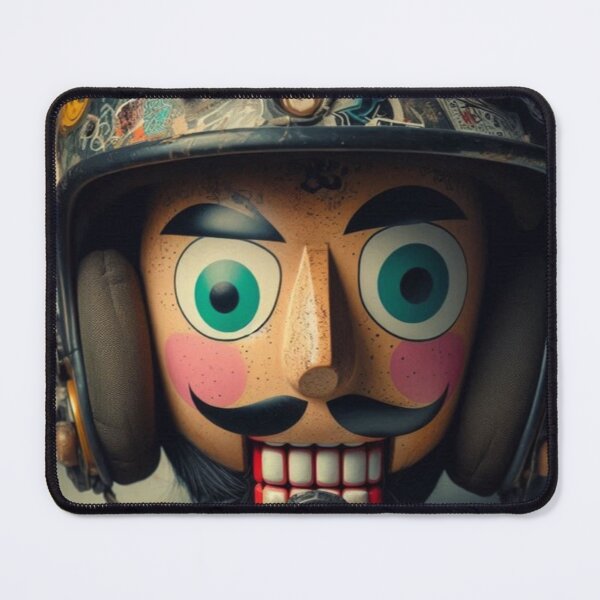 Item preview, “Nutcracker Drift: Sticker Armor, Blurred Face & the Helmeted March of Illustrated Mayhem” designed and sold by Print Fiction.