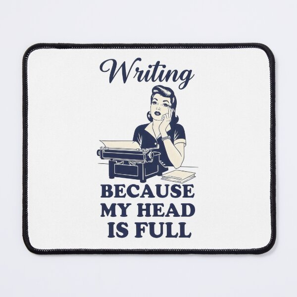 Item preview, "Writing Because My Head Is Full" Vintage Retro Typography Art – Writer Author Design designed and sold by Luminari Creations.